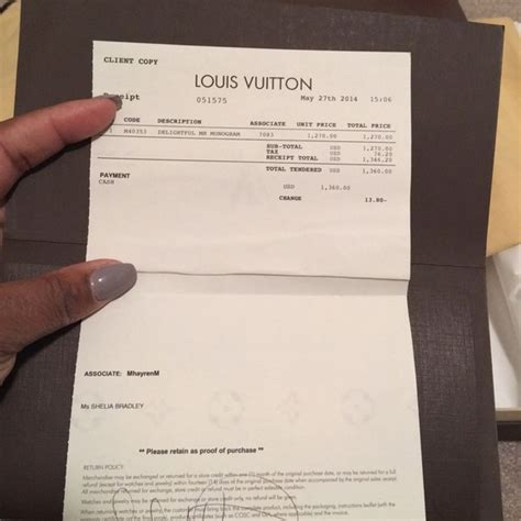 louis vuitton purchase receipt|louis vuitton wallet receipt.